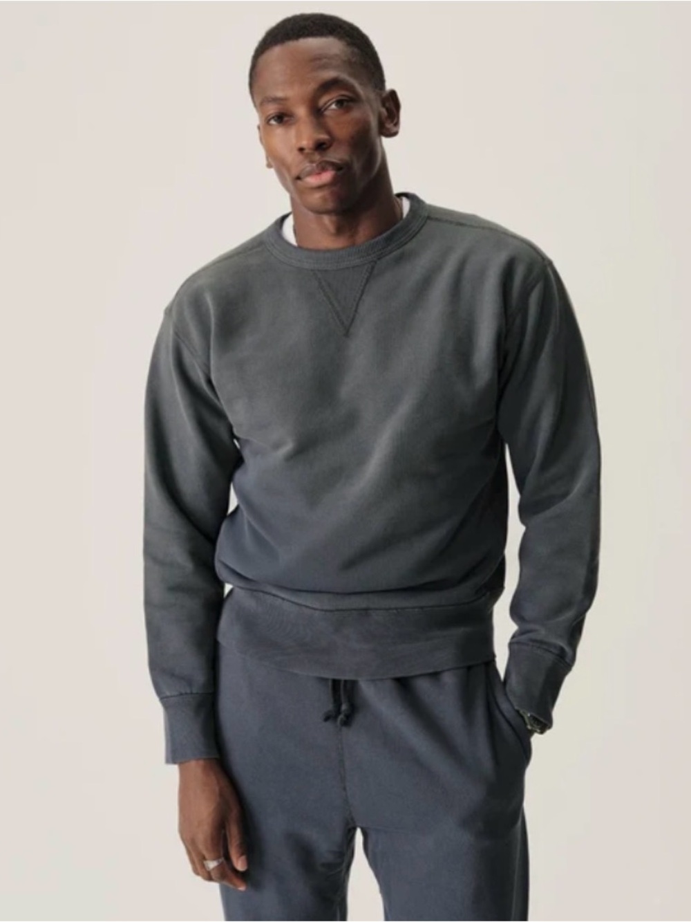 Buck Mason Men's Crewneck Sweatshirt in Charcoal